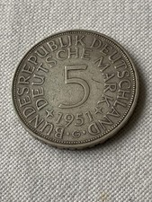 Münzen BRD 5 DM 1951 G Silberadler vz Erh.siehe Foto