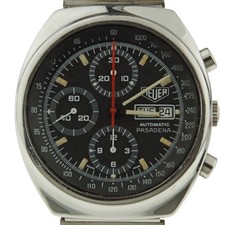 Heuer Pasadena Chronograph 41mm Ref. 750.501 Edelstahl Schwarz Vintage TAG HEUER