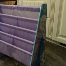 Einsteck Regal von Eiskönigin, aus Holz und Stoff, Lila und Hellblau, Gebraucht