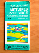alte  DDR Wanderkarte , 1:50.000, Mittleres Erzgebirge, Landkartenverlag 1964