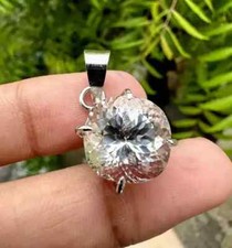 Natürlich Ceylon Weißer Saphir 25 CT Rundschliff Agl Certified Edelstein Pendel