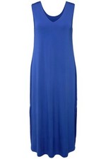 Ulla Popken Damen große Größen Slinky Midikleid A Linie V Ausschnitt