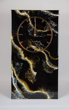 Wanduhr Epoxid Harz Handmade Funkuhrwerk ca. 63cm x 34cm Uhr Kunst Geschenk
