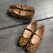 Riemchen Ballerinas flat Leo Mary Janes Wildlederimitat dunkelbraun/camel 36 Neu