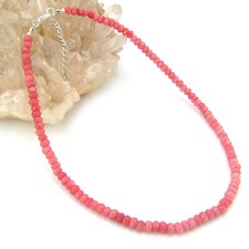 EDLE RHODOCHROSITE-HALSKETTE KETTE COLLIER 4x6mm NEU
