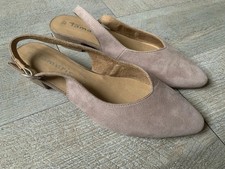Tamaris - Pumps, Slingpumps, Gr. 37, Beige, Absatz 3,5 cm