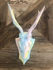 Rehbock gehörn geweih - bunt - pastellfarben- Handarbeit - Kunst
