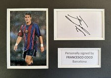 FRANCESCO COCO HANDSIGNIERTE WEISSE KARTE IN A4 BARCELONA MOUNT DISPLAY + BEWEIS