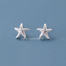 echt 925 Sterlingsilber Paar Ohrstecker Seestern Ohrringe A1884