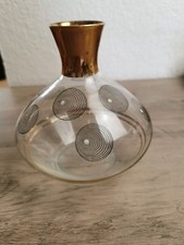 Rauchglas Vase Gold Golddekor