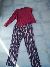 Schlafanzug,  Hose  Mit TASCHEN ,BINDEGÜRTEL, Und PASSENDEM  Langarm Shirts