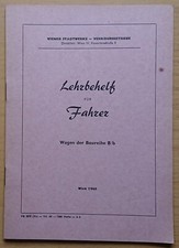 Lehrbehelf für Fahrer Straßenbahn 1960 Wagen Baureihe B/b Wiener Stadtwerke