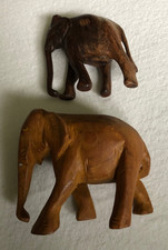 Holzelefanten Dekoration 2x