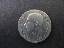 Münze Spanien Alfonso XII 1
