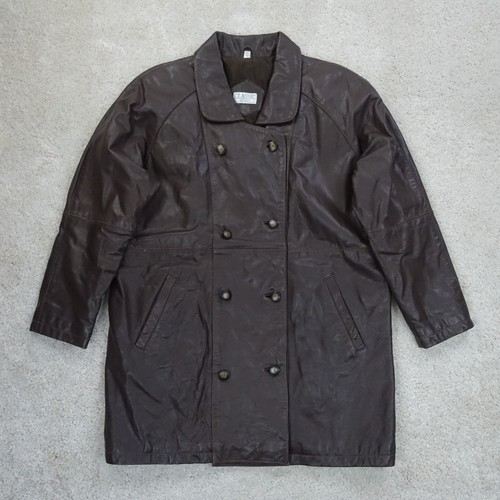 Vintage leder trenchcoat damen - trenchcoat,