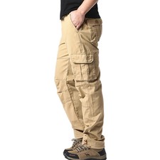 Herren Overalls Baumwolle Lose Cargo Hose Outdoor Taktisch Elastisch