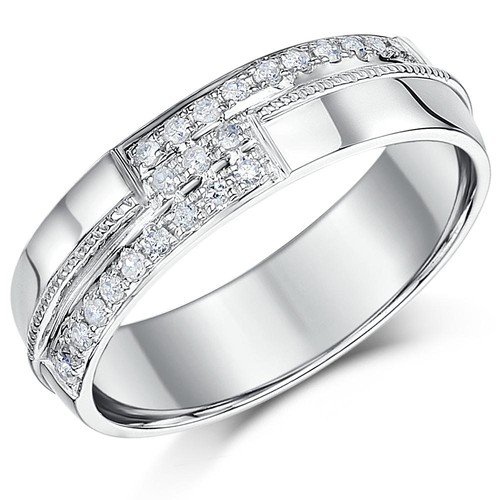 Herren 6mm 9ct weißgold - herren,