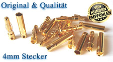 ✅  8 Stück 4 Paar 4mm Goldkontaktstecker Stecker Buchse Lipo Akku Bananenstecker