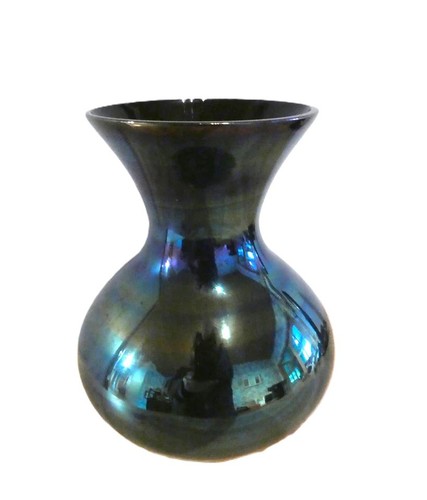 Hyalithglas schwarzglas vase - hyalithglas,