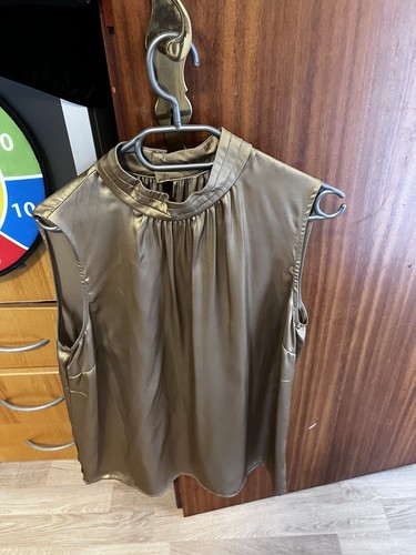 Damen satin bluse bronze - satin,