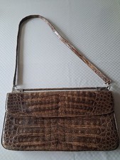 Vintage Krokohandtasche, braun, wie neu, selten benutzt, 80er Jahre