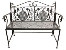 Eisenbank Gartenbank Metallbank Sitzbank Gartenmöbel Antik Design Deko 2 Farben