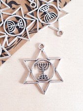 5 x Davidstern Anhänger mit