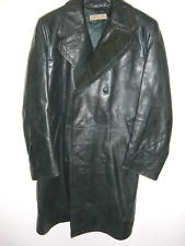 alter Werü Sport Ledermantel grün für Oldtimer Krad Motorrad etc. etwa Gr. 48/50