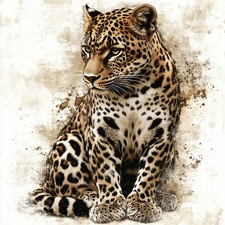 Wandbild Leopard Portrait Deko