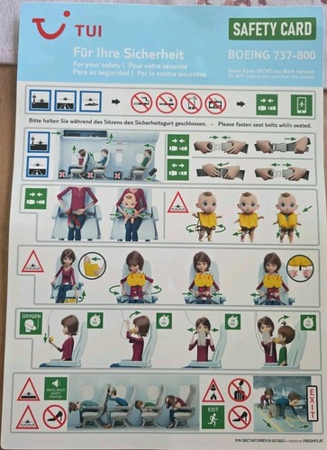 Tui safety card café - card,