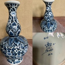 Handbemalte Delft Blue Vase, Oud Delft Keramik