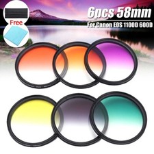 6tlg 58mm Kamera Grad Farbe Objektiv Filter Zubehör Kit für Canon EOS 1100D 600D