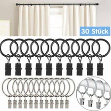 30X Metall Gardinenringe Klammern Vorhangringe Haken Clips für Gardinenstangen