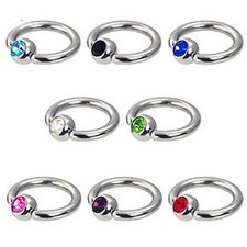 Piercing Ring 1,0mm Augenbrauen Ohr Kristall Kugel 4mm Lippenbändchen Piercing
