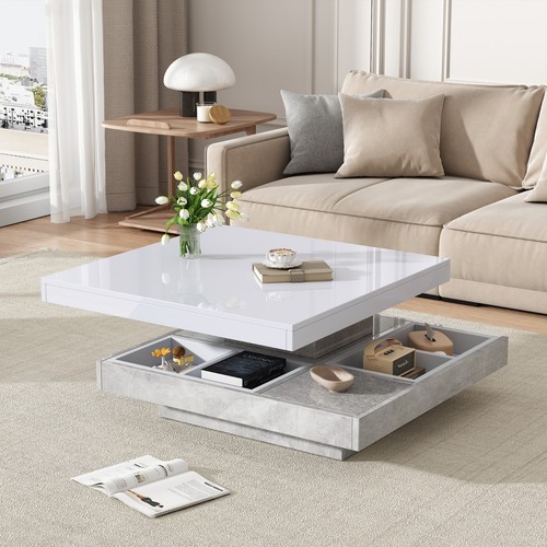 Hochglanz drehbare couchtisch - drehbare,