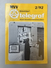 MVV Telegraf 2/1992 Sonderheft Münchner Verkehrsverbund GmbH München Nahverkehr