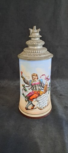 Alter bierkrug mit zinndeckel - alter,