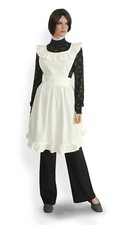 Kurze Viktorianische Schürze -  ELFENBEINWEISS LARP Dienstmädchen Nostalgie Magd