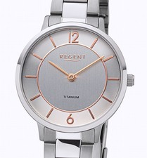 Wunderschöne modische Regent F-1339 VOLL-TITAN Damenuhr UVP* 99,00 EUR