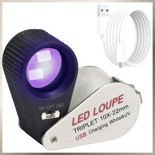 Juwelierlupe 10x faltbar led - 10x,
