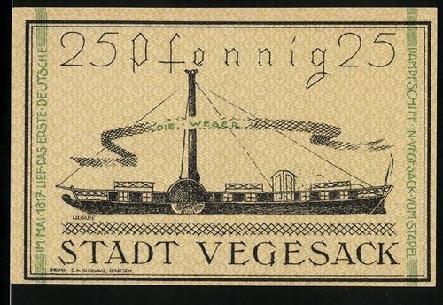 Notgeld vegesack 1921 25 - vegesack, 1921,