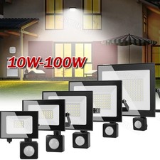 LED Fluter mit Bewegungsmelder Außen Strahler Flutlicht Lampe IP65 10W 50W100W