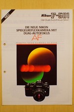 NIKON F-501 AF Spiegelreflex, Prospekt A4, 32 S., 1987, Objektive und Zubehör