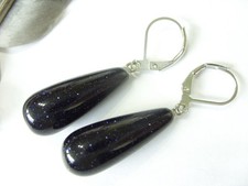 26 mm Blaufluss Kegel Pampeln Ohrringe Ohrhänger Earrings mit Edelstahl Brisuren