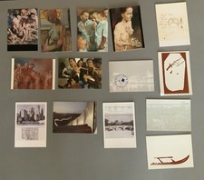 Kunstpostkarten Konvolut, Verschiedene Künstler 14 Stück