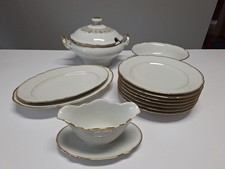 Ess-Service Bavaria Schumann weiß mit Goldrand Wellenrand Diverse Teile zur Wahl