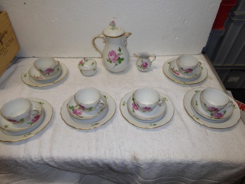 Meissen rote rose goldrand - meissen,