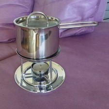 Rechaud - ? wärme SossenTopf Metall klein silberfarbig 300 ml