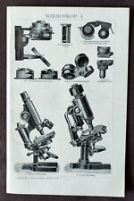 Medizin Wissenschaft Mikroskope - Lot von 5 Blatt  1890-1905