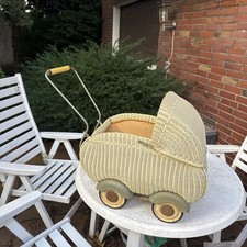 Vintage Puppenwagen, Sportwagen, Korbpuppenwagen 50er Jahre